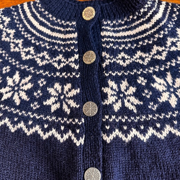 Hand Knit Norwegian Sweater in Navy & White  from O Allers Bergen, Norway - M-L - Picture 8 of 11